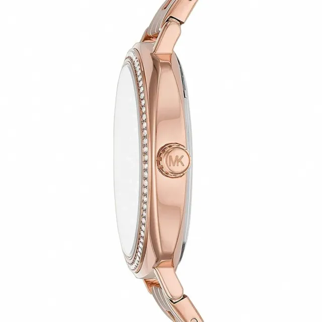 【Michael Kors】菱格精鑽腕錶-玫瑰金