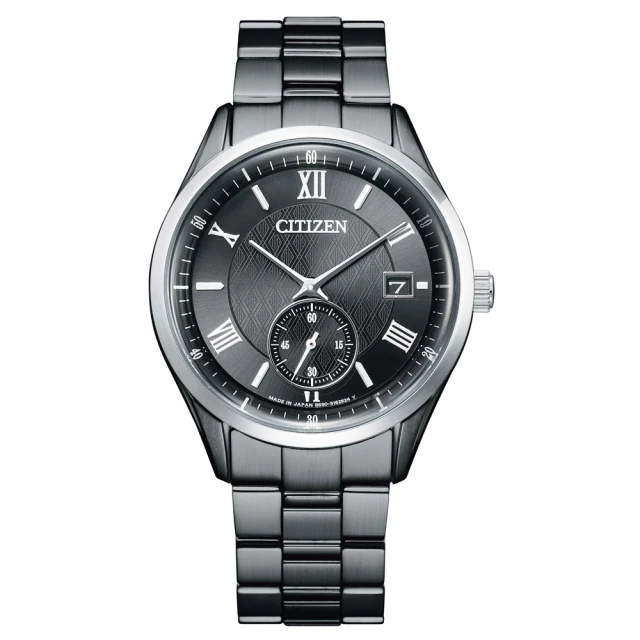 CITIZEN 星辰 GENTS 釉黑小秒針光動能男錶/38.5mm雙11限定(BV1125-97H)