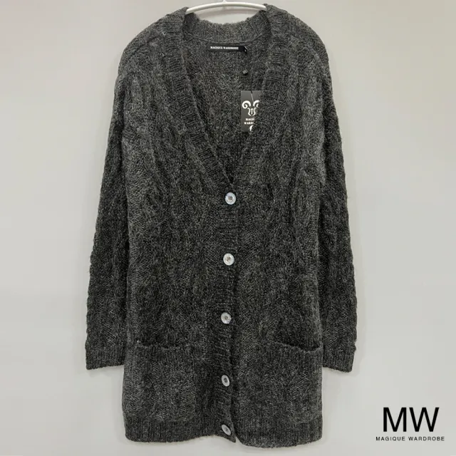 【MAGIQUE WARDROBE】立體織紋開襟長袖口袋長版外套(4色)