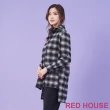 【RED HOUSE 蕾赫斯】寬鬆格紋襯衫(深藍色)