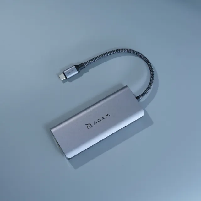 【ADAM 亞果元素】CASA Hub A01s USB-C 六合一集線器 灰色(4K UHD 超強影像輸出)
