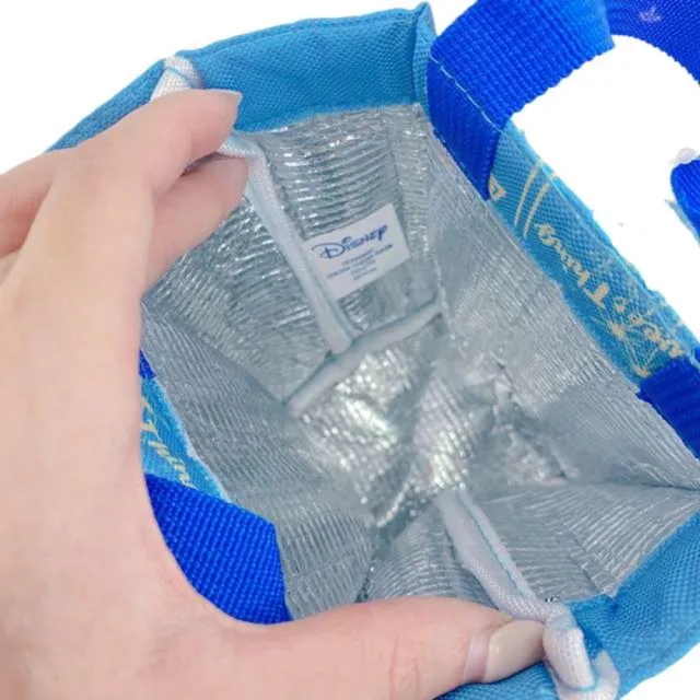 【小禮堂】Disney 迪士尼 史迪奇 方形保冷水壺袋 - 藍玩偶(平輸品)