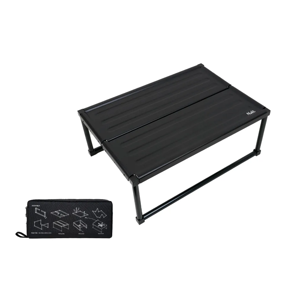 【NUIT 努特】黑魔方 小 鋁合金口袋桌 口袋小桌 輕量 隨身 桌上桌 摺疊桌 登山 野營(NTT71)
