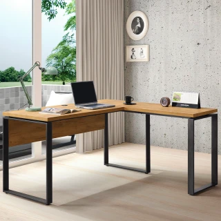 【H&D 東稻家居】5尺L型黃金橡木色電腦桌/TJF-04433
