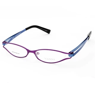 【VANNI】復古輕巧造型平光眼鏡(V8305C145-紫+藍)