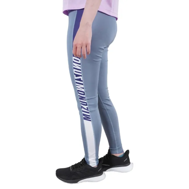 【MIZUNO 美津濃】Yoga 女 緊身褲 長褲 瑜珈 訓練 運動 伸縮彈性 抗紫外線 藍(K2TB120815)