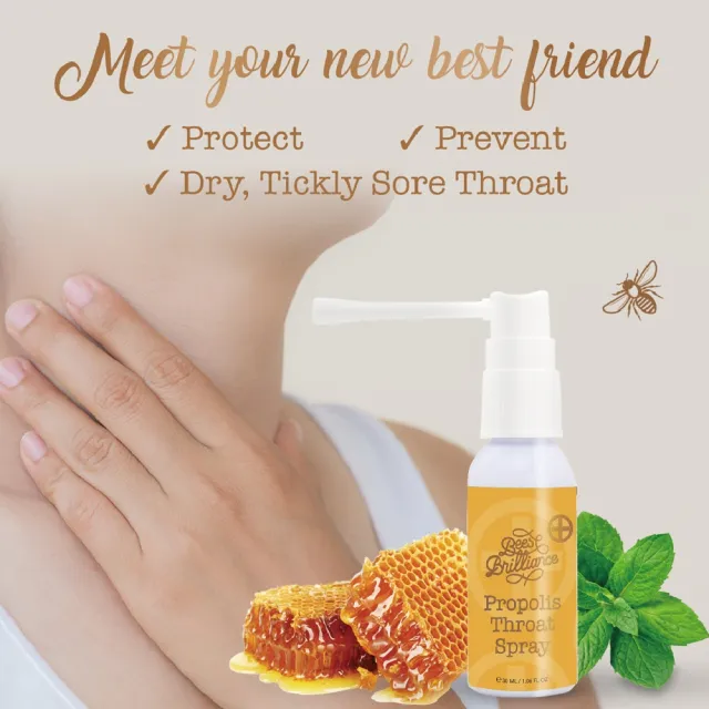 即期品【壽滿趣】Bees Brilliance紐西蘭麥蘆卡蜂膠噴液/噴劑30mlx3件組(效期2027/04/01)