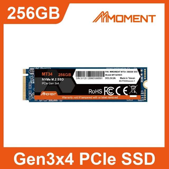 【Moment】M.2 2280 PCIe SSD固態硬碟256GB(Gen 3x4 SSD固態硬碟 256GB)