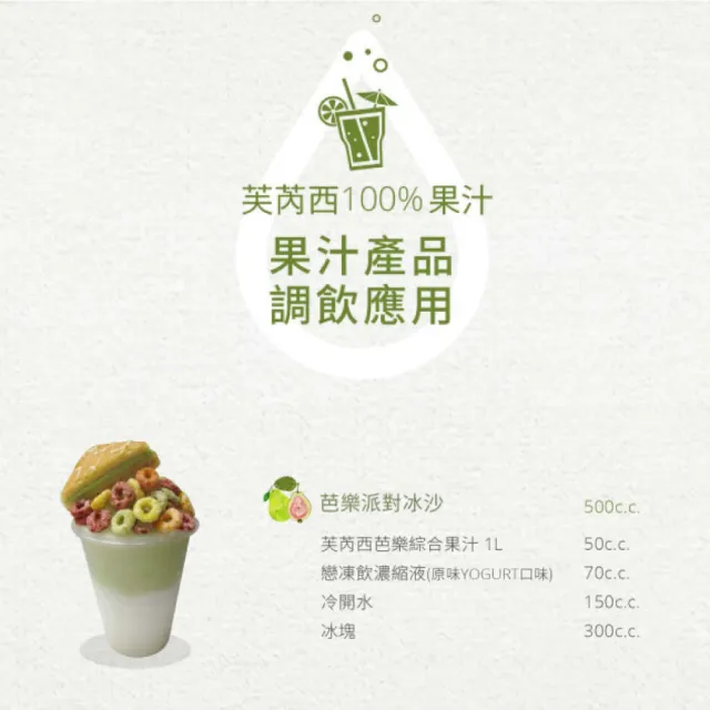 芙芮西 冷凍芭樂綜合果汁｜還原果汁｜珍珠芭樂｜黃金奇異果｜葡萄｜開元食品(1公升/瓶)
