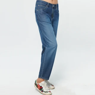 【BOBSON】女款高腰休閒直筒牛仔褲(8169-53)