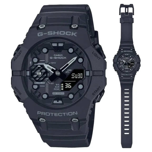 【CASIO 卡西歐】G-SHOCK 藍牙 碳纖維核心防護構造雙顯手錶  情人節 父親節 禮物(GA-B001-1A/速)