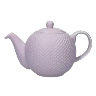 【LondonPottery】Globe陶製茶壺 格紋紫900ml  / 泡茶 下午茶 茶具