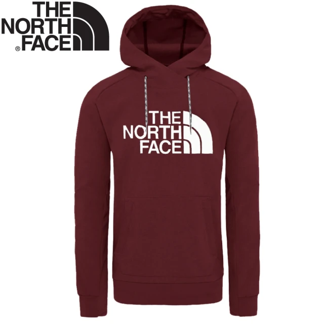 The North Face 男 LOGO連帽衫《暗紅》3M4E/連帽保暖上衣/大學T(悠遊山水)