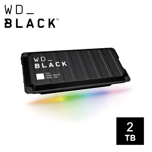 【WD 威騰】BLACK P40 2TB 外接式固態硬碟SSD(RGB照明)