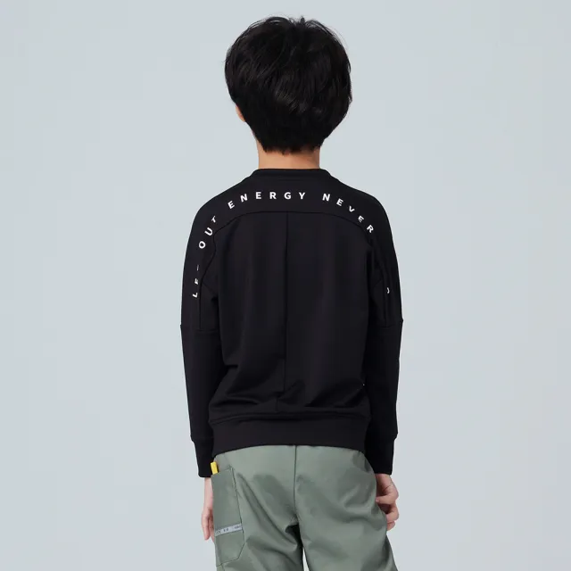 【BATIS 巴帝斯】異材質貼袋保暖大學 T - 男童 - 二色(吸濕排汗、蓄熱保暖)