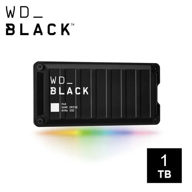 【WD 威騰】BLACK P40 1TB 外接式固態硬碟SSD(RGB照明)