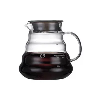 【B&S】附蓋 800ml 雲朵咖啡壺(咖啡壺 咖啡分享壺 分享壺 手沖咖啡 雲朵壺 玻璃壺)