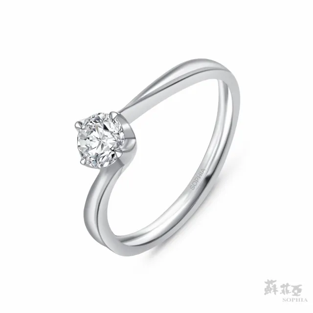 【蘇菲亞珠寶】30分 F/VS2 18K金 對角四爪 鑽石戒指