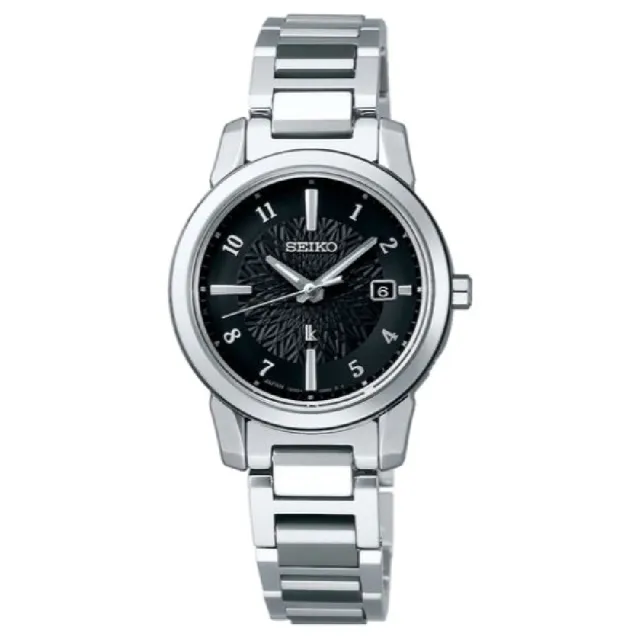 【SEIKO 精工】Lukia 太陽能電波鈦金屬女腕錶/黑面 28mm SK037(1B35-0AN0D/SSQV081J)