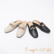 【Pineapple Outfitter】HANNE 真皮金鍊低跟前包拖鞋(白色)