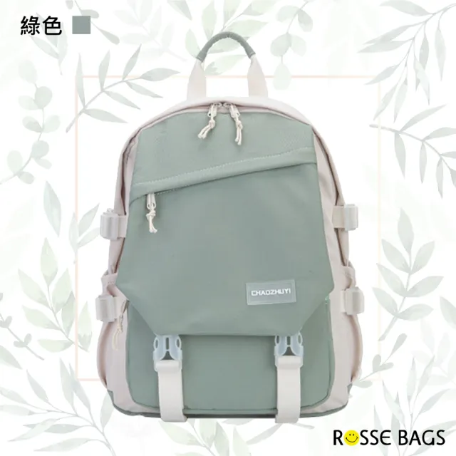 【Rosse Bags】簡約學生風輕便百搭背包(現+預  黑色／綠色／粉色／藍色)