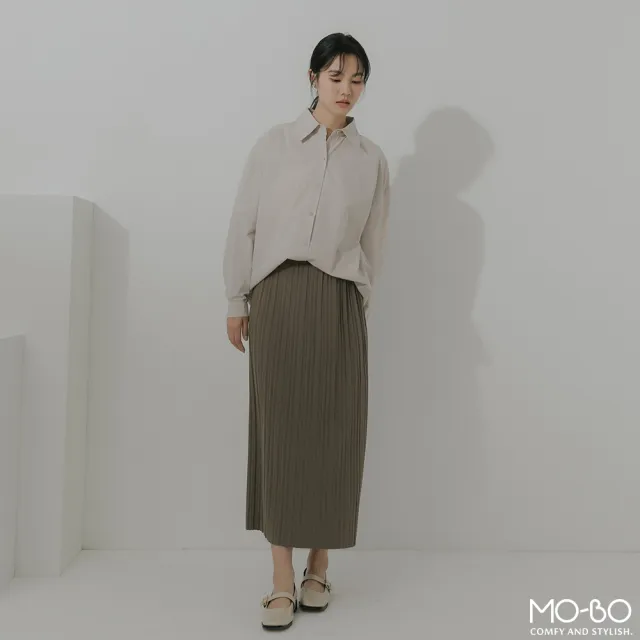 【MO-BO】純淨棉質側口袋大襯衫(上衣)
