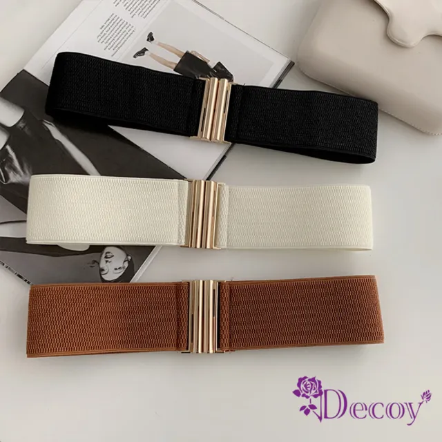【Decoy】簡約插扣＊彈性寬版伸縮腰封(3色可選)