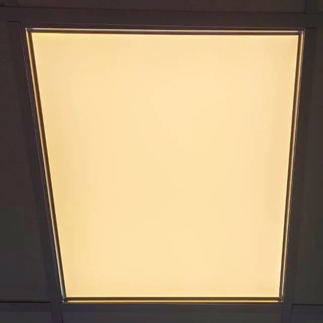 2入組 600x600 LED平板燈 110V寬壓38W 石膏板 集成吊頂燈 595x595 面板燈嵌入式 暖黃光3000K(平板燈)