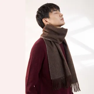 【SHOKAY】絲原雙色氂牛絨圍巾-深棕/深卡其(AC-SC-SU_BR_EA)