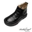 【BalletAngel】暖感金屬風格紋保暖雪靴(黑)