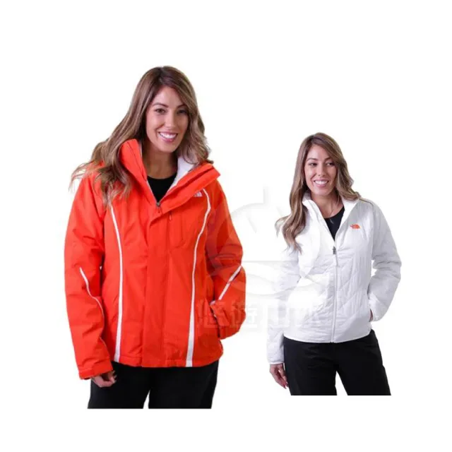 【The North Face】女 HV Heatseeker 兩件式外套《橙》A7HX-D1T/防水/透氣/滑雪外套(悠遊山水)