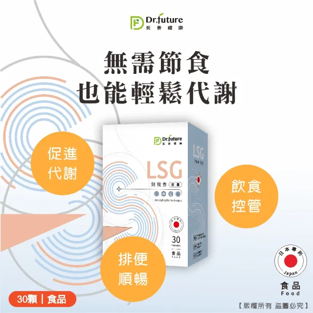 【Dr.future 長泰】專利LSG刻我食配方膠囊 3入/組(日本專利魔芋)