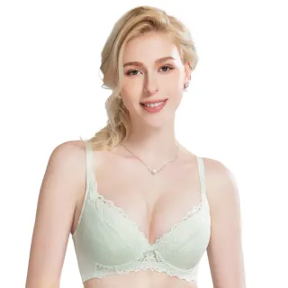 【Swear 思薇爾】舒棉Bra系列B-F罩軟鋼圈蕾絲包覆女內衣(輕綠色)