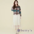 【betty’s 貝蒂思】圖騰花紋針織毛衣罩衫(咖啡色)