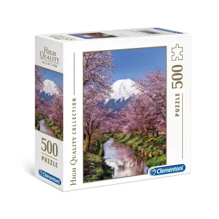 【雷諾瓦】櫻花與富士山/日本/方形盒/500片拼圖/Clementoni(桌遊/益智/裝飾/送禮/禮物)