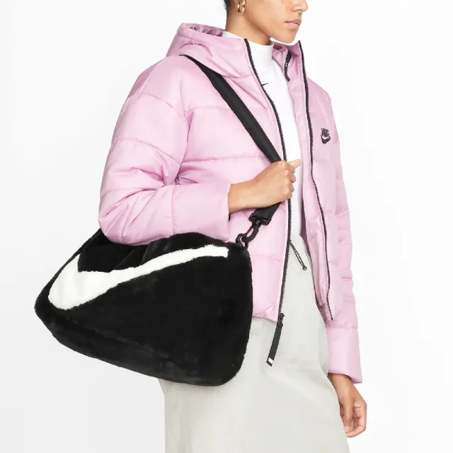 【NIKE 耐吉】托特包 NSW Faux Fur 手提 肩背 斜背 黑 白 毛毛包 毛絨絨(DQ5804-010)