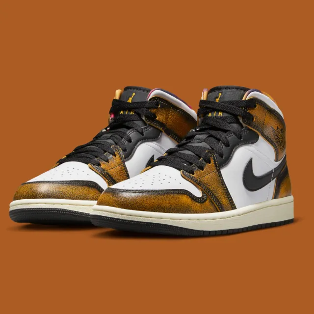 NIKE 耐吉】Air Jordan 1 Mid Wear Away 黑棕做舊男鞋DQ8417-071(Air