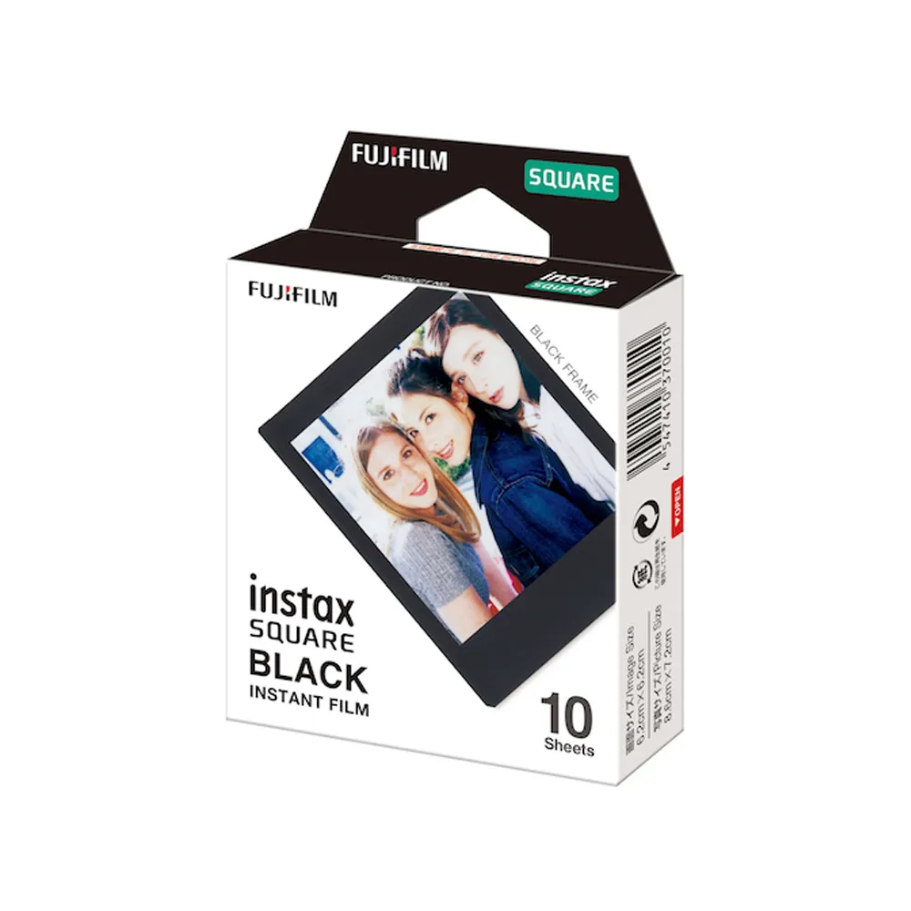 【FUJIFILM 富士】拍立得底片-黑邊方型 BLACK(3入組)