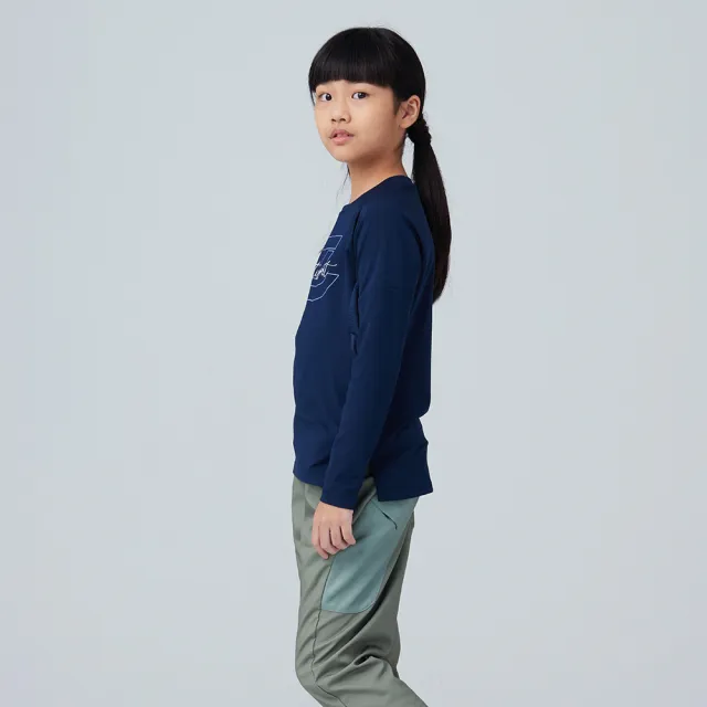 【BATIS 巴帝斯】運動速乾LOGO長袖上衣 - 女童 - 二色(吸濕排汗、高彈力)
