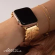 【ALL TIME 完全計時】氣質龜背飾葉不鏽鋼鏈型錶帶 Apple watch通用錶帶