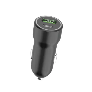 【Suntime】20W PD+QC急速快充USB+Type-C雙孔車用充電器(兩色可選)