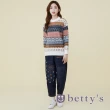 【betty’s 貝蒂思】多色彩花紋針織毛衣(卡其)