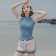 【SeasonsBikini】三色修身短袖泳裝泳衣M-3XL -785(短袖泳裝)