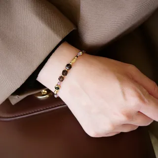 【Ficelle】正能量 茶晶 K金 星空浩瀚手鍊(輕珠寶 天然石 磁場 開運 設計款 手工製作)