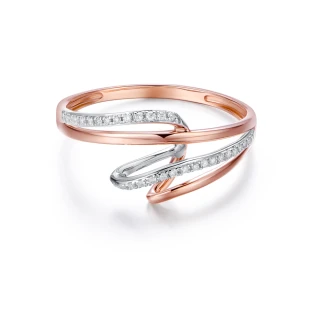 【蘇菲亞珠寶】14K雙色  雙色漩渦 鑽石戒指