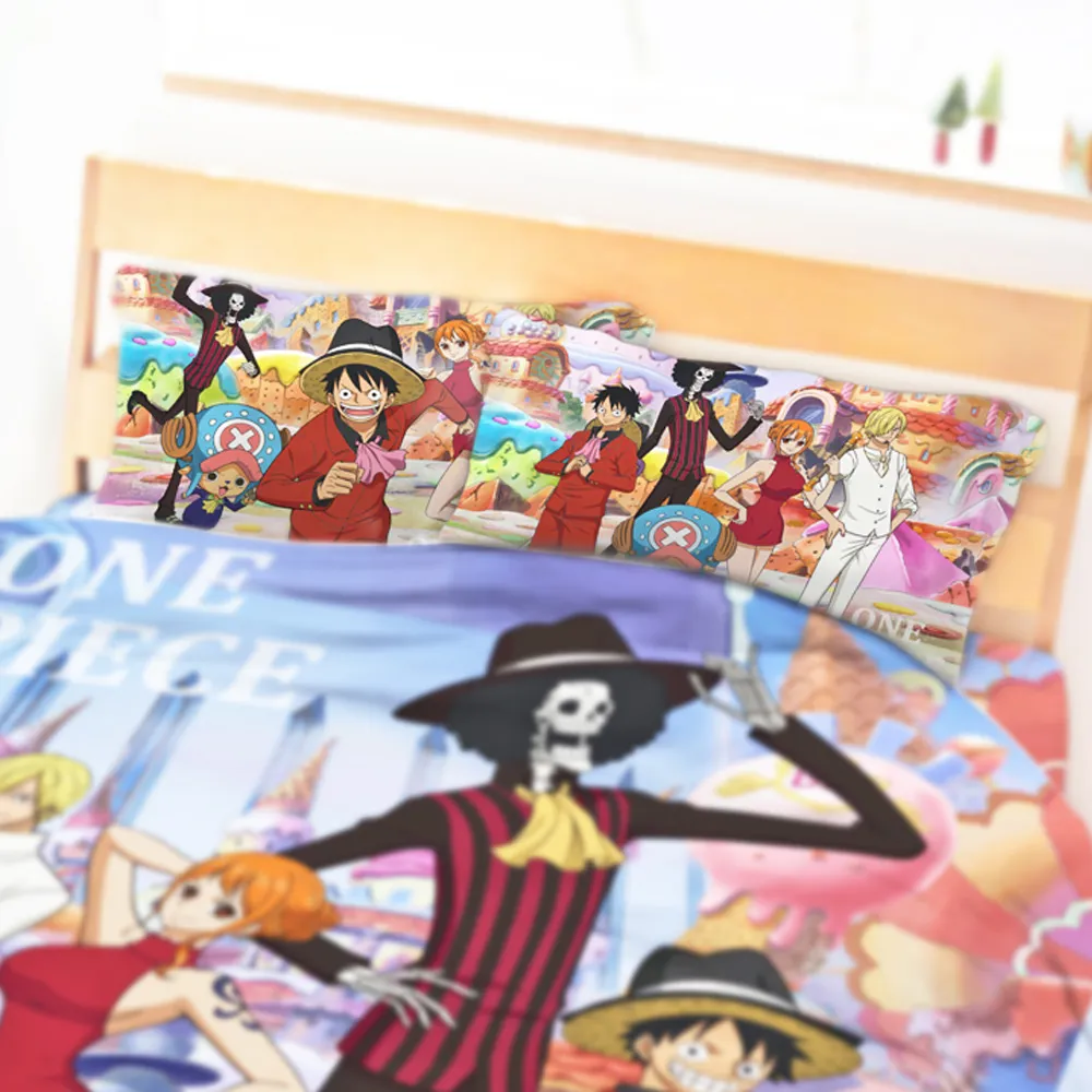 【享夢城堡】信封枕套2入(航海王ONE PIECE 奇幻蛋糕島-藍)