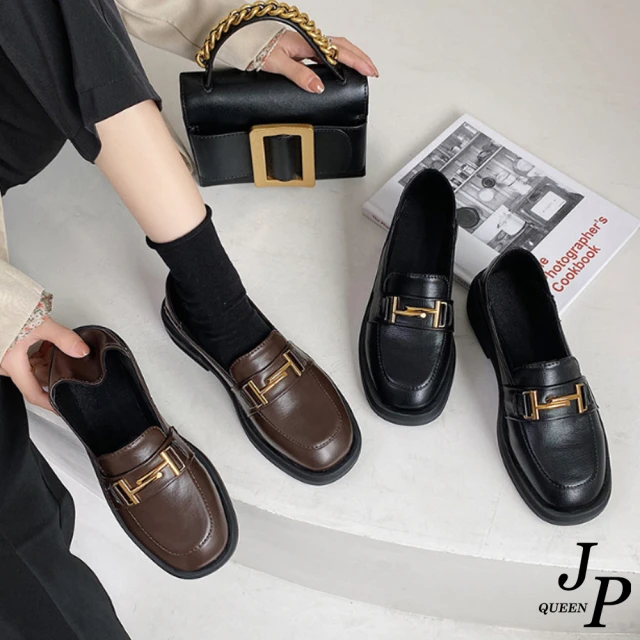 JP Queen New York 蝴蝶結花邊真皮女款大尺碼