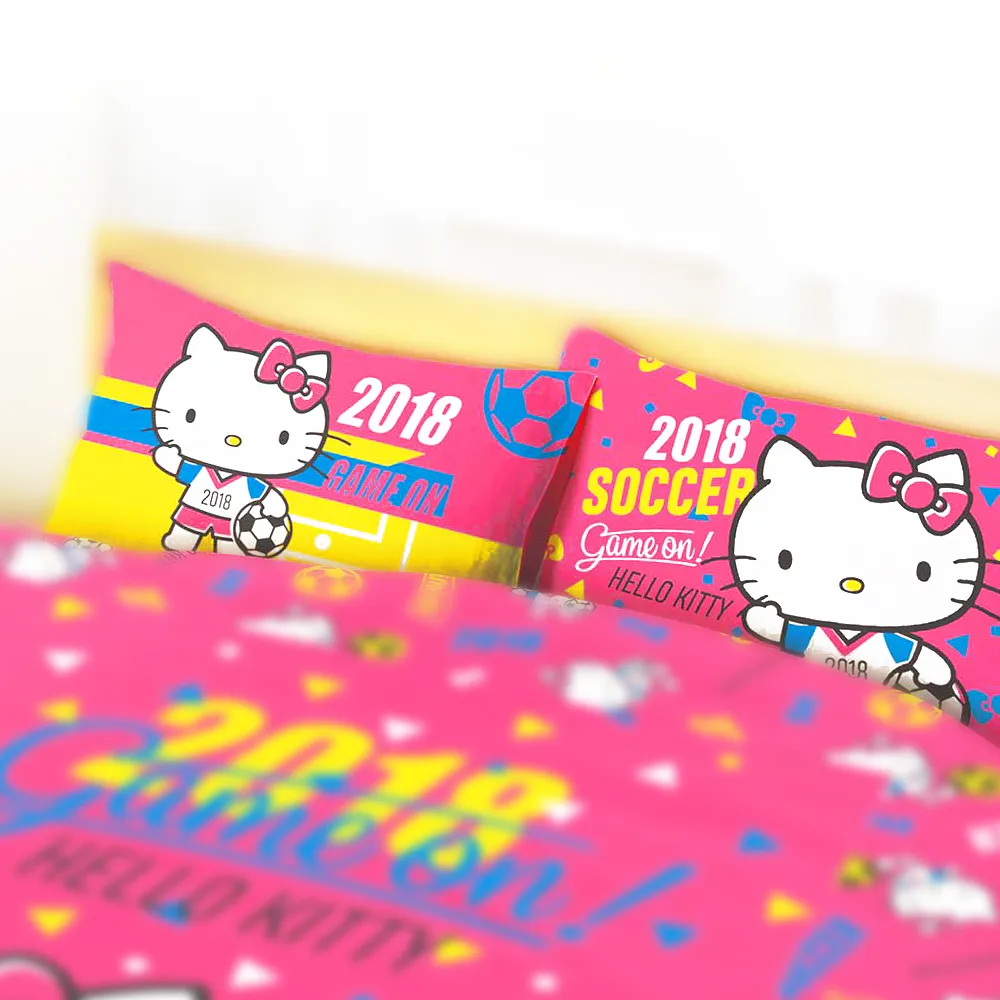 【享夢城堡】信封枕套2入(HELLO KITTY 2018世足-粉.紅)