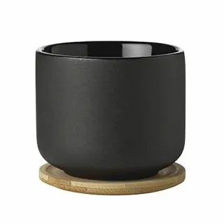 【Stelton】Theo石陶茶杯附竹杯墊