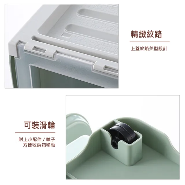 【VENCEDOR】42L掀蓋斜口收納箱(疊加掀蓋收納箱 玩具收納 42L加大容量斜口收納箱 -2入)